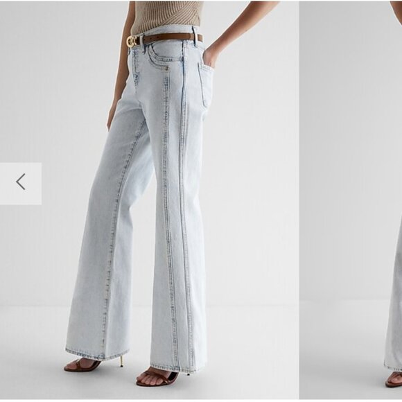 Mid Rise Light Wash Double Seam '70s Flare Jeans - Picture 1 of 2